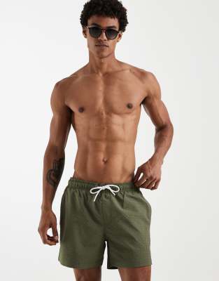 Jack & Jones Seersucker Swim Shorts In Green