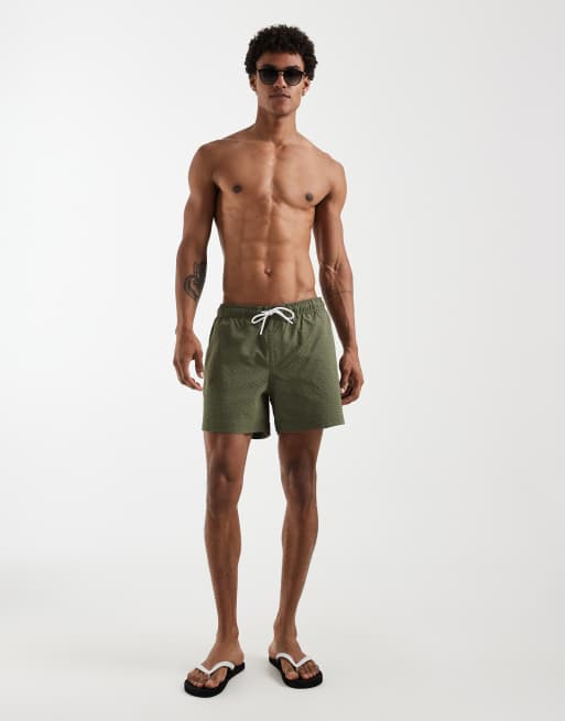 Jack & Jones - Seersucker zwemshort in kaki, 2 van 5