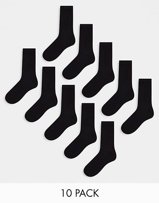 Jack & Jones - Set van 10 paar sokken met logo in zwart