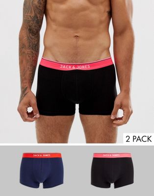 Jack & Jones - Set van 2 boxershorts met contrasterende tailleband-Zwart