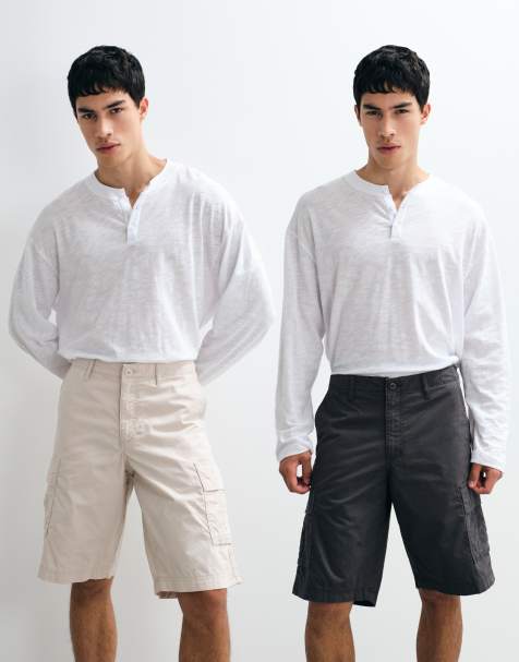 Jack & Jones - Set van 2 cargoshorts in crème en grijs - view 1
