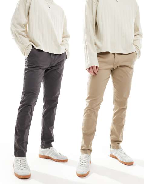 Jack & Jones - Set van 2 chino's in beige en donkergrijs - view 1