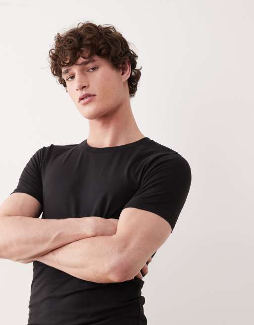 Jack & Jones - Set van 2 muscle fit T-shirts in zwart, 5 van 5