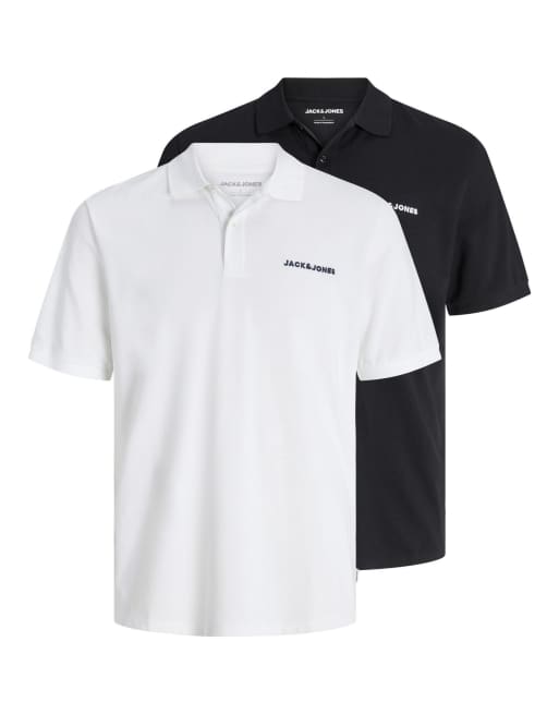 Jack & Jones - Set van 2 polo's in zwart en wit