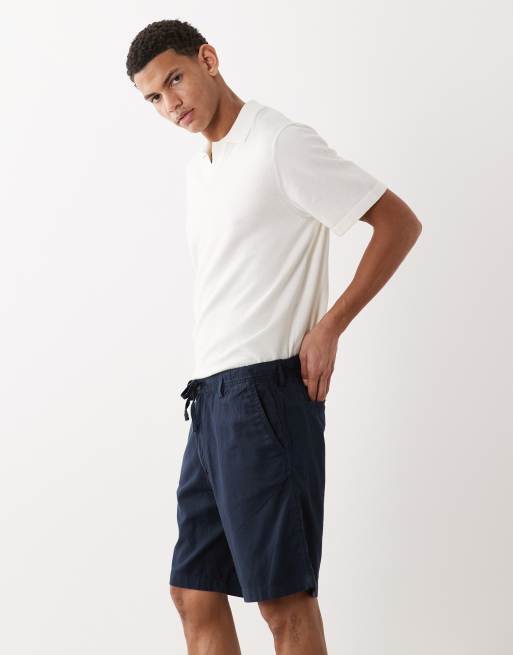Jack & Jones - Set van 2 shorts van linnenmix in beige en marineblauw, 3 van 5