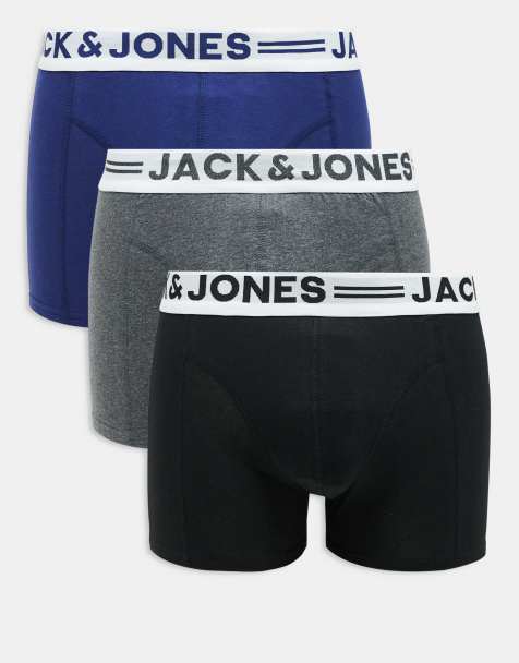 Jack & Jones - Set van 3 boxershorts in blauw en grijs - view 1