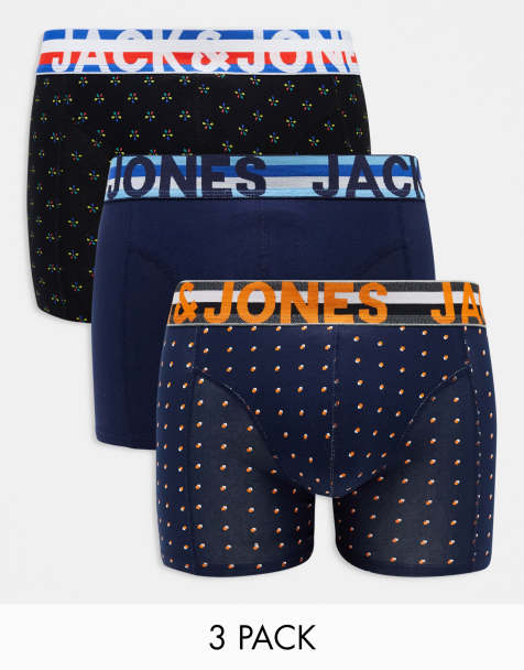 Jack & Jones - Set van 3 boxershorts met print in marineblauw - view 1