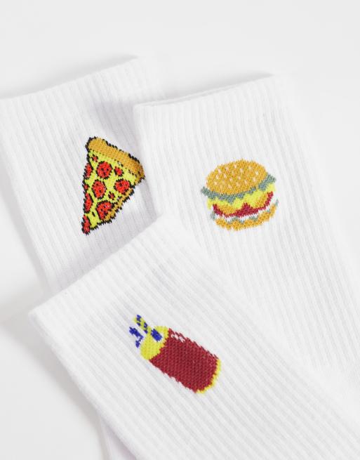 Jack & Jones - Set van 3 paar sokken met afbeeldingen in wit, 2 van 3