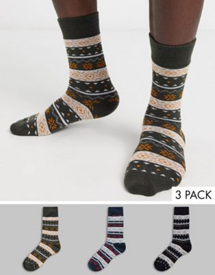 Jack & Jones - Set van 3 paar sokken met print-Multi