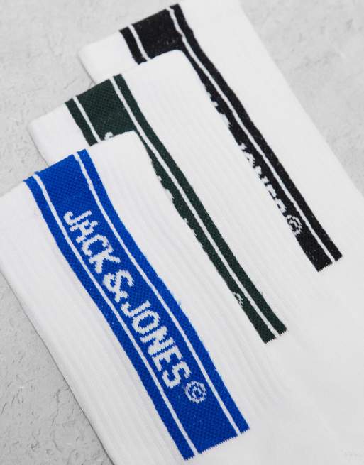 Jack & Jones - Set van 3 paar sportsokken met logo in wit , 2 van 3