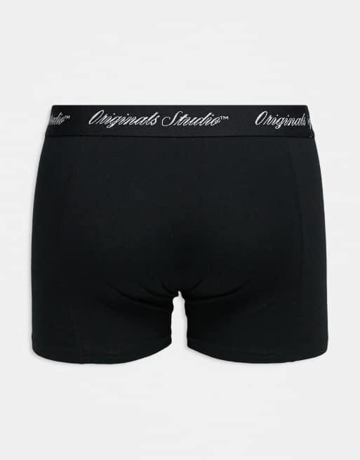 Jack & Jones - Set van 3boxershorts met tailleband met letters in zwart, 2 van 3