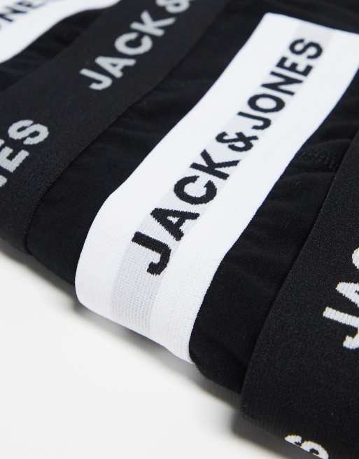 Jack & Jones - Set van 5 boxershorts met logo op de tailleband in zwart en wit, 2 van 4