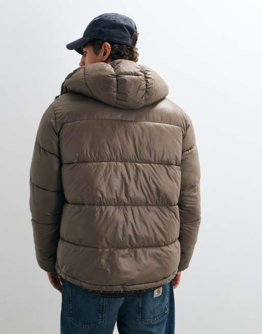 Jack & Jones shiny puffer jacket in olive, 2 of 5