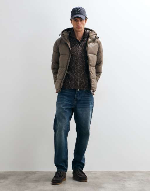 Jack & Jones shiny puffer jacket in olive, 4 of 5