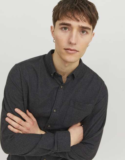 Jack & Jones shirt in dark grey melange