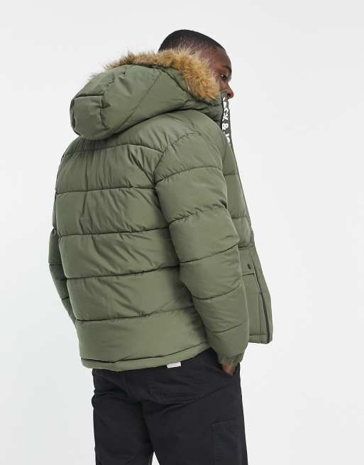 Green bomber jacket hot sale with fur hood