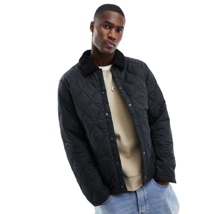 Mens black 2025 quilted jacket