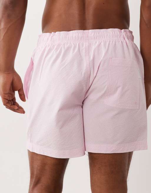 Jack & Jones - Short de bain en crépon à rayures - Rose, 5 de 5