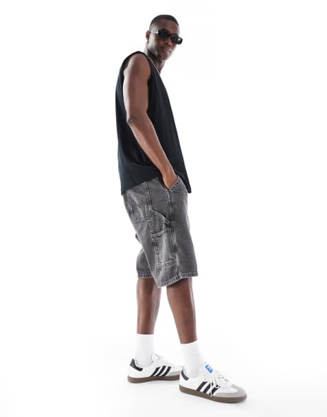 Jack & Jones - Short en jean baggy style charpentier - Noir délavé - view 1