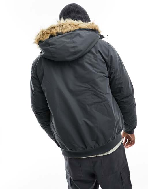 Jack & jones originals short hot sale parka with faux fur hood