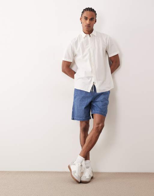 Jack & Jones short sleeve linen blend shirt in white, 2 of 5