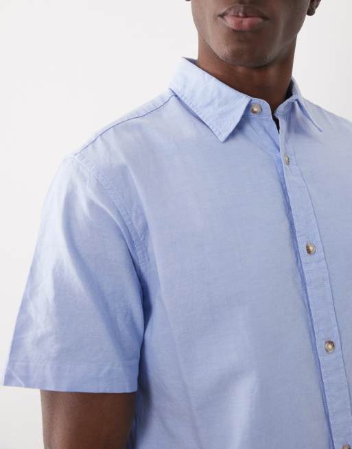 Jack & Jones short sleeve oxford shirt in blue, 2 of 5
