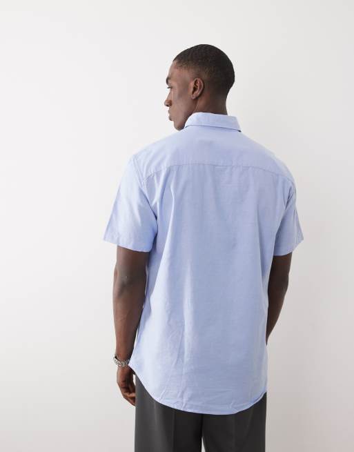 Jack & Jones short sleeve oxford shirt in blue, 5 of 5