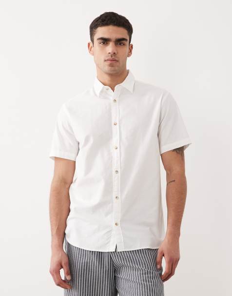 Jack & Jones short sleeve oxford shirt in white - view 1