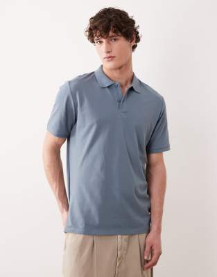 Jack & Jones Short Sleeve Polo In Blue