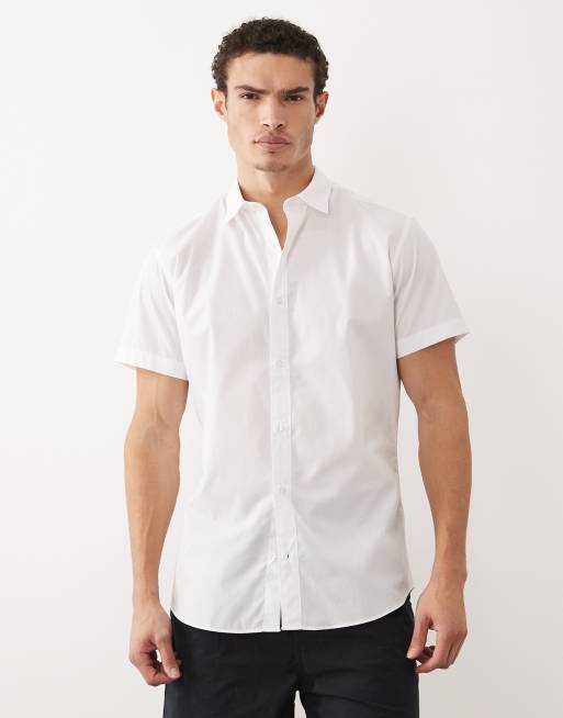 Jack & Jones short sleeve poplin shirt in white, 2 of 5