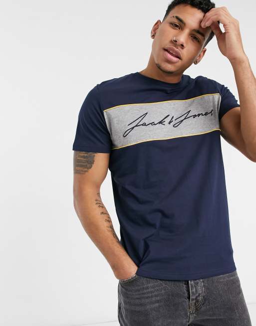 Jack & Jones short sleeve t-shirt navy | ASOS