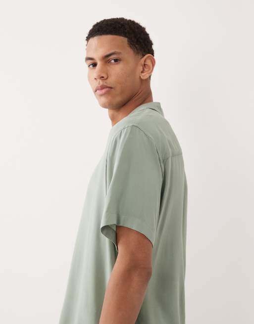 Jack & Jones short sleeve viscose shirt in green, 4 of 5