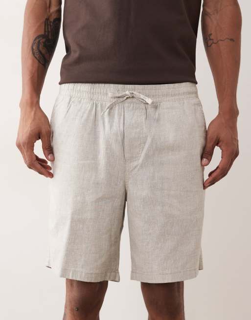 Jack & Jones - Short van linnenmix met trekkoord in kaki, 5 van 5