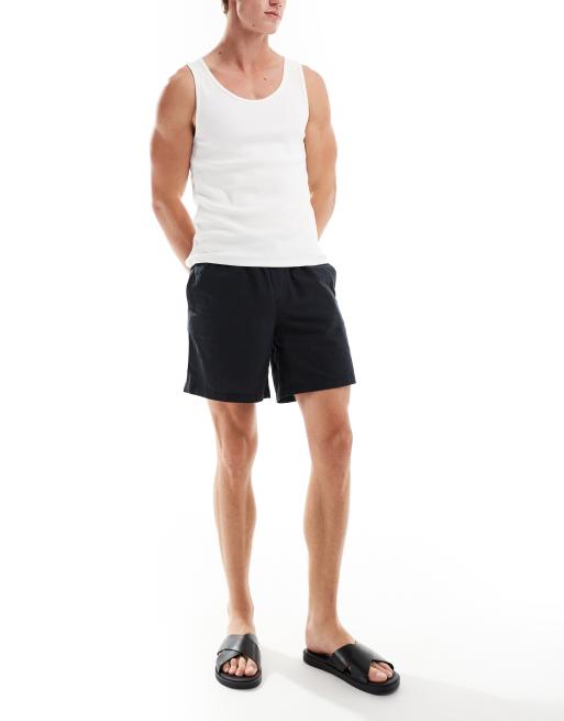 Jack & Jones - Short van linnenmix met trekkoord in zwart, 2 van 5