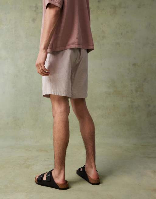 Jack & Jones – Shorts aus Leinenmix in Beige mit Kordelzug, 3 von 5