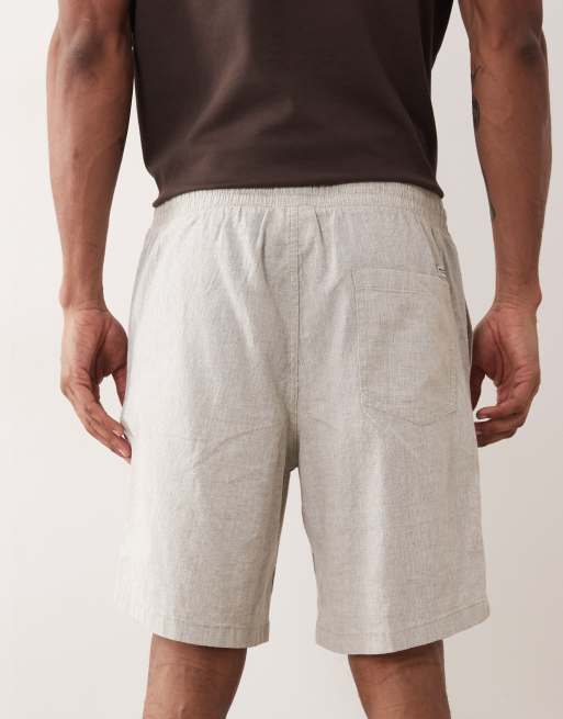 Jack & Jones – Shorts aus Leinenmix in Khaki mit Tunnelzug, 4 von 5