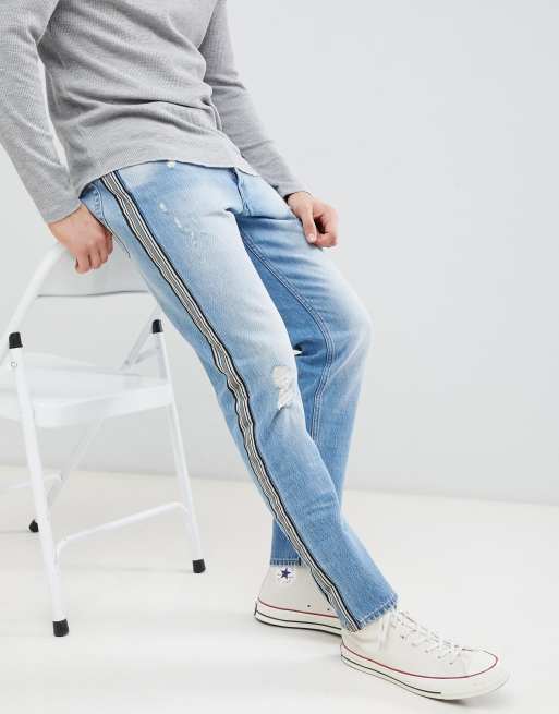 Jack and jones store striped jeans