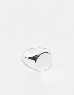 silver plated orb signet ring