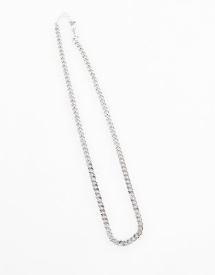 Jack & Jones Silver Tone Chain Necklace In Metallic