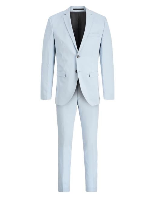 Jack & Jones Single breasted blazer and tailored trousers in chambray blue, 7 of 7