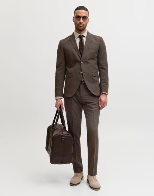 Jack & Jones Single breasted blazer and tailored trousers in delicioso, 3 of 7