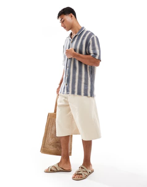 Jack & Jones skater denim short in beige - view 1