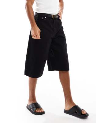 Jack & Jones - Pantaloncini di jeans skater neri