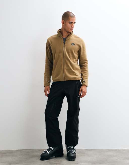 Jack & Jones Ski high neck zip through fleece jacket in beige, 2 of 5
