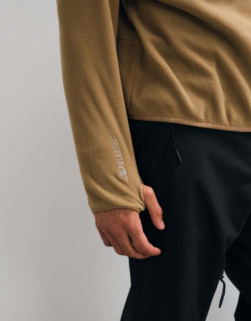 Jack & Jones Ski high neck zip through fleece jacket in beige, 3 of 5