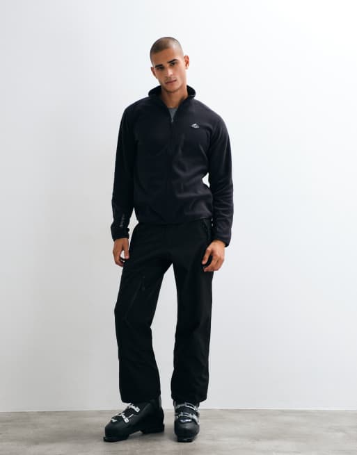 Jack & Jones Ski high neck zip through fleece jacket in black, 2 of 5