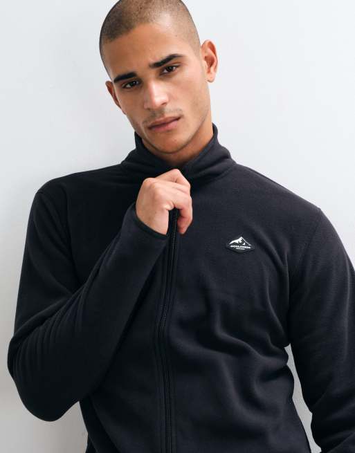 Jack & Jones Ski high neck zip through fleece jacket in black, 3 of 5
