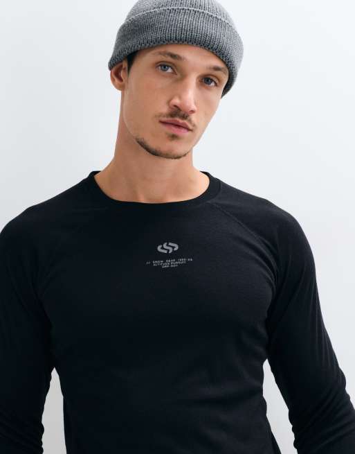 Jack & Jones Ski quick dry baselayer top and tights set in black, 3 of 5