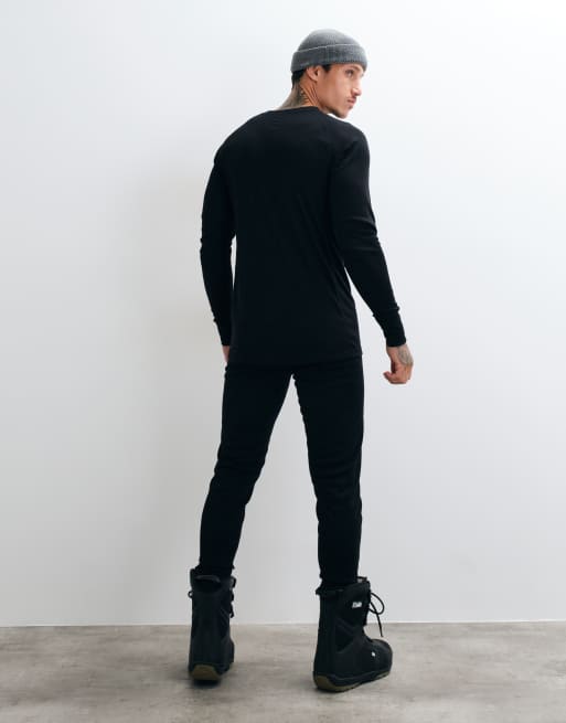 Jack & Jones Ski quick dry baselayer top and tights set in black, 4 of 5