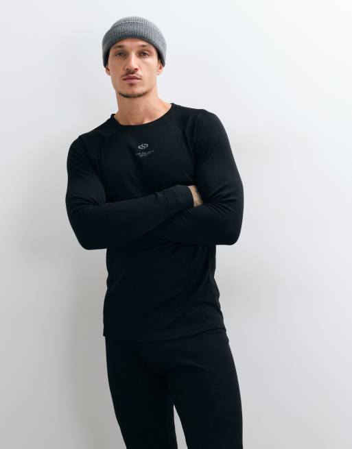 Jack & Jones Ski quick dry baselayer top and tights set in black, 5 of 5
